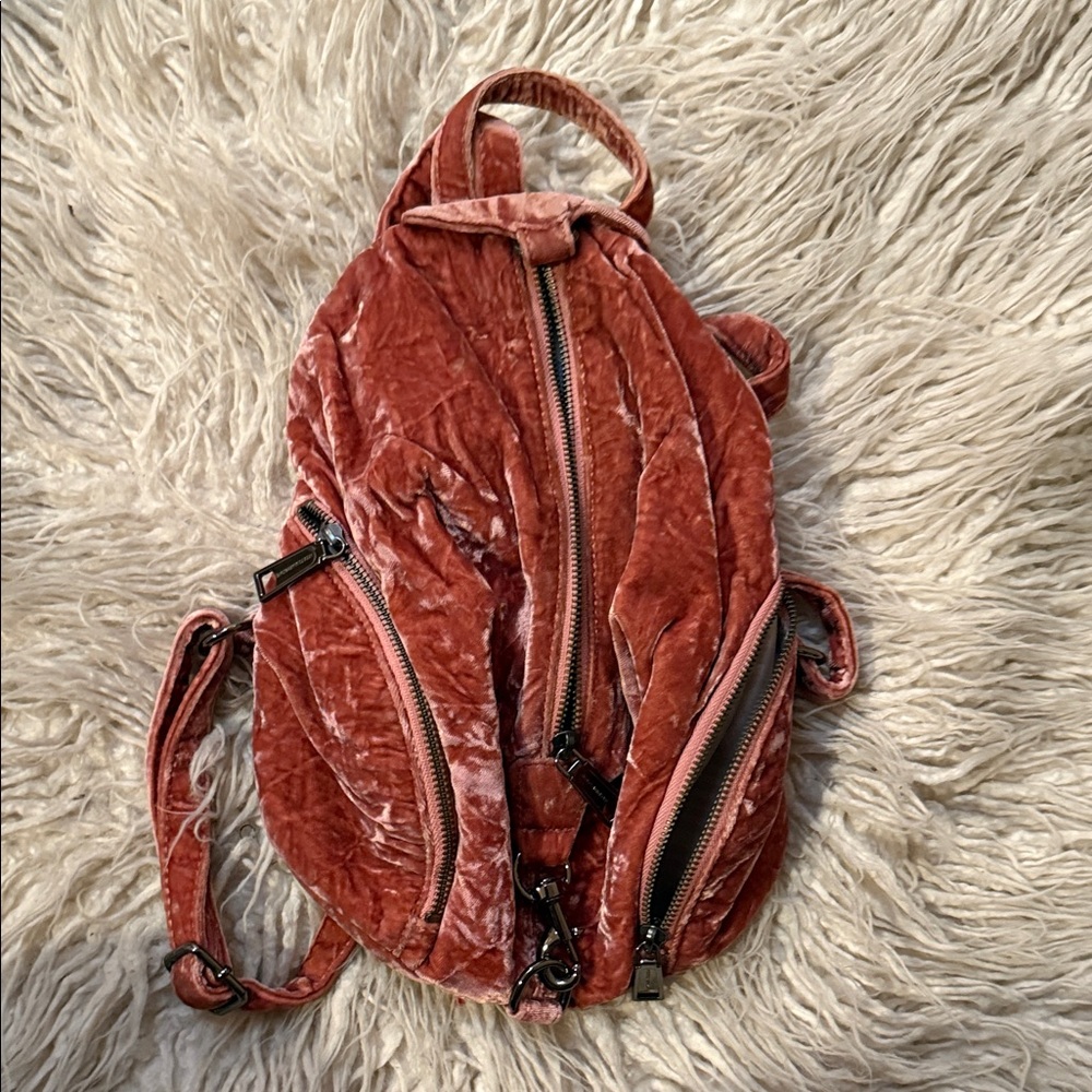 Rebecca Minkoff Velvet Backpack in Pink